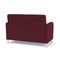 Lesro Siena Lounge Reception 2 Seat Tandem Seating No Center Arm, Brushed Steel, OH Wine Upholstery SN2101 - alternate 3